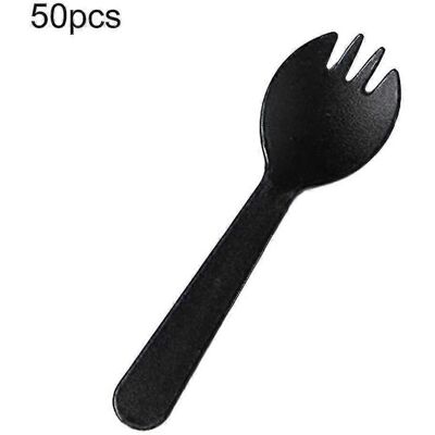 Unbranded (Black) 50 Pcs Disposable Plastic Fruit Forks Candy Dessert Spoons Party Cutlery Unbranded (Black) 50 Pcs Disposable Plastic Fruit Forks Candy Dessert Spoons Party Cutlery