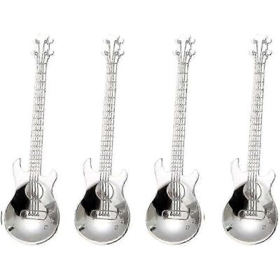 Unbranded Coffee Spoon, Stainless Steel Guitar Spoons, Set of 4 (Silver) Unbranded Coffee Spoon, Stainless Steel Guitar Spoons, Set of 4 (Silver)