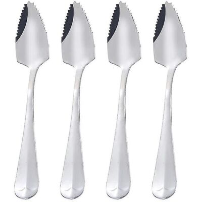 Unbranded Set of 4 Grapefruit Spoons with Serrated Edge Stainless Steel for Scraping Fruit Unbranded Set of 4 Grapefruit Spoons with Serrated Edge Stainless Steel for Scraping Fruit