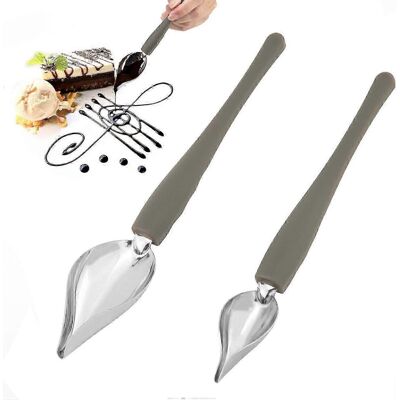 Unbranded Set of 2 Stainless Steel Dessert Spoons for Decorating, Plates, Cakes and Desser Unbranded Set of 2 Stainless Steel Dessert Spoons for Decorating, Plates, Cakes and Desser