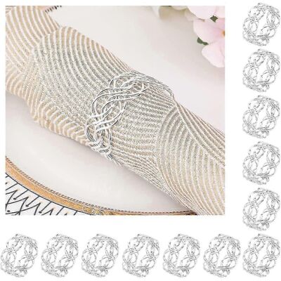Unbranded Set of 12 twisted metal napkin rings, silver Unbranded Set of 12 twisted metal napkin rings, silver