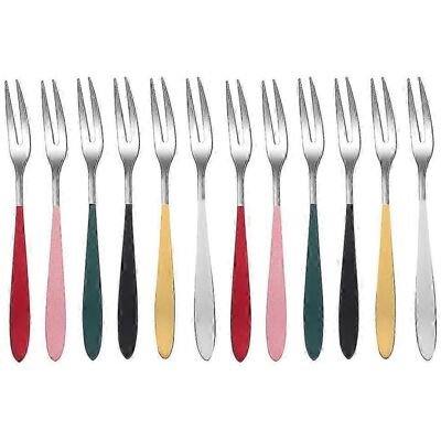 Unbranded 12 Pcs Mini Stainless Steel Cake Forks Fruit Forks Food Forks Set for Home Unbranded 12 Pcs Mini Stainless Steel Cake Forks Fruit Forks Food Forks Set for Home