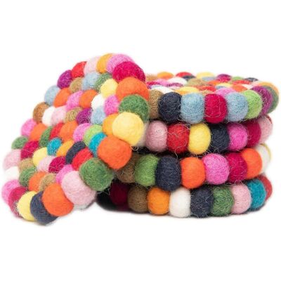 Unbranded Round felt ball coasters Unbranded Round felt ball coasters