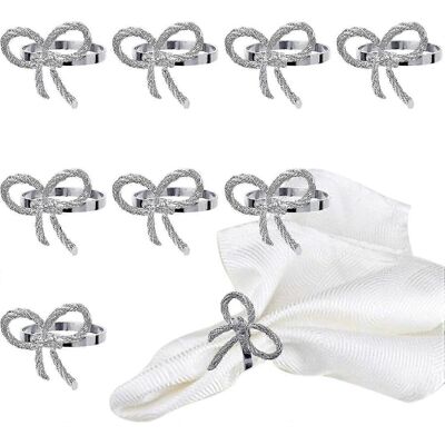 Unbranded Set of 12 Alloy Hollow Flower Napkin Rings (Silver Knot) Unbranded Set of 12 Alloy Hollow Flower Napkin Rings (Silver Knot)