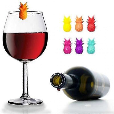 Unbranded 12 Pack Wine Glass Charms, 6 Colors Pineapple Silicone Drink Markers for Parties Unbranded 12 Pack Wine Glass Charms, 6 Colors Pineapple Silicone Drink Markers for Parties