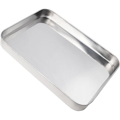 VILLCASE 10inch stainless steel rectangular tray for steaming rice noodles VILLCASE 10inch stainless steel rectangular tray for steaming rice noodles