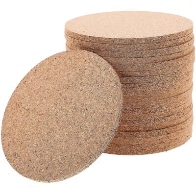 Unbranded Set of 20 round cork coasters, heat resistant Unbranded Set of 20 round cork coasters, heat resistant