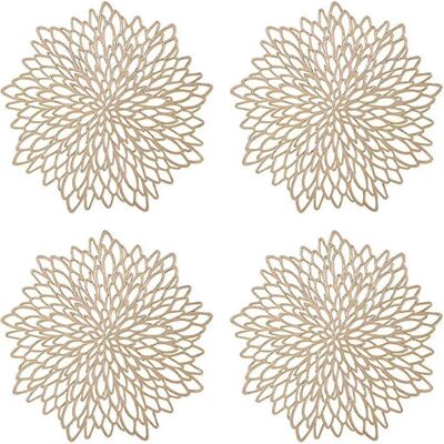 Unbranded Set of 4 round washable openwork placemats Unbranded Set of 4 round washable openwork placemats