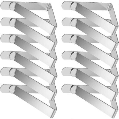 Unbranded Tablecloth Clips, 12 Pieces, Large Stainless Steel Tablecloth Clips 8 x 7 cm, fo Unbranded Tablecloth Clips, 12 Pieces, Large Stainless Steel Tablecloth Clips 8 x 7 cm, fo