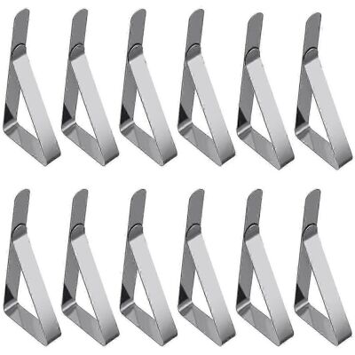 Unbranded 12 Pack Adjustable Stainless Steel Tablecloth Clips (Silver) Unbranded 12 Pack Adjustable Stainless Steel Tablecloth Clips (Silver)