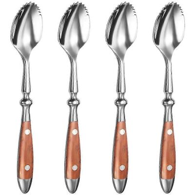 Unbranded Grapefruit Spoons, 4 Serrated Grapefruit Spoons, 18/8 Stainless Steel Fruit Spoo Unbranded Grapefruit Spoons, 4 Serrated Grapefruit Spoons, 18/8 Stainless Steel Fruit Spoo