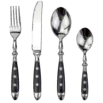 Unbranded (3152 Black) 4 in 1 Resin Cutlery Set No Rivets and No Steel, Home Tableware/yy Unbranded (3152 Black) 4 in 1 Resin Cutlery Set No Rivets and No Steel, Home Tableware/yy