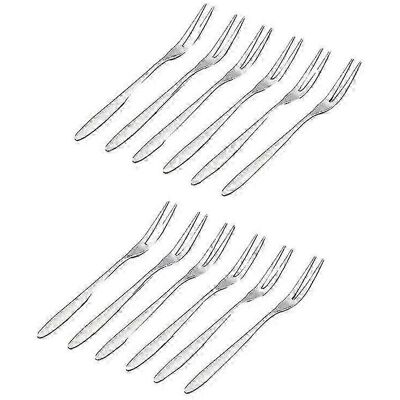 Unbranded Set of 12 dessert forks, 13 cm, mini salad and fruit forks in stainless steel, t Unbranded Set of 12 dessert forks, 13 cm, mini salad and fruit forks in stainless steel, t