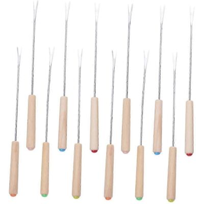 Unbranded 12-Piece Stainless Steel Fondue Forks with Oak Wood Handles 9.43 Inch Unbranded 12-Piece Stainless Steel Fondue Forks with Oak Wood Handles 9.43 Inch