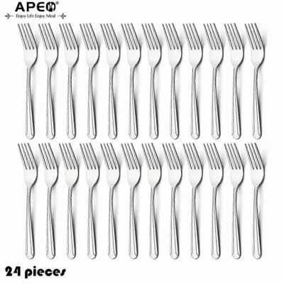 Unbranded APEO 24 Pcs 8.2" Stainless Steel Dinner Forks, Silver Plated Mirror Polished Pas Unbranded APEO 24 Pcs 8.2" Stainless Steel Dinner Forks, Silver Plated Mirror Polished Pas