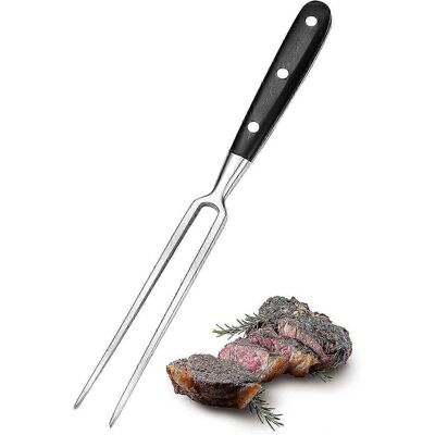 Unbranded Meat fork, large meat fork, stainless steel with wooden handle, blade length 16 Unbranded Meat fork, large meat fork, stainless steel with wooden handle, blade length 16