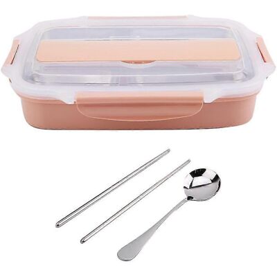 Unbranded Insulated 304 Stainless Steel Lunch Box Pink, with Chopsticks Spoon, Thermal Foo Unbranded Insulated 304 Stainless Steel Lunch Box Pink, with Chopsticks Spoon, Thermal Foo