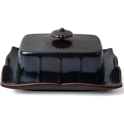 Unbranded (Black) Butter Dish with Lid for Countertop, Large Ceramics Butter Dish Containe Unbranded (Black) Butter Dish with Lid for Countertop, Large Ceramics Butter Dish Containe