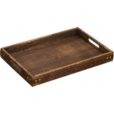 Unbranded Rustic Wooden Tray for Breakfast in Bed, Patio Serving Tray with Handles, Wood S Unbranded Rustic Wooden Tray for Breakfast in Bed, Patio Serving Tray with Handles, Wood S