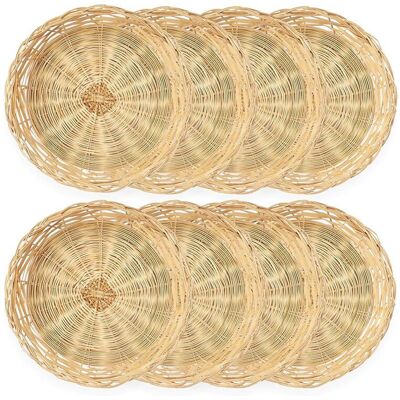 Unbranded 8 Pack Bamboo Paper Plate Holders, 10 Inches Reusable for Dinner Plates Hand Wov Unbranded 8 Pack Bamboo Paper Plate Holders, 10 Inches Reusable for Dinner Plates Hand Wov