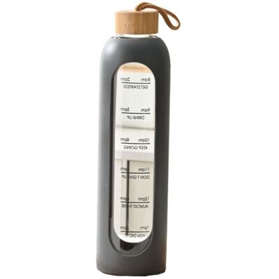 Unbranded 1L -Marked Glass Water Bottles Portable Drink Bottle Bamboo Lid Free of Lead Spo Unbranded 1L -Marked Glass Water Bottles Portable Drink Bottle Bamboo Lid Free of Lead Spo