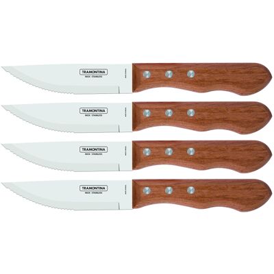Tramontina 5? Jumbo Steak Knives Set of 4, Sharp Knife with Wooden Handle, ?Camp Tramontina 5? Jumbo Steak Knives Set of 4, Sharp Knife with Wooden Handle, ?Camp