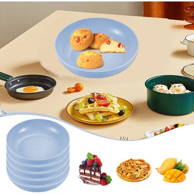 Unbranded Ikohbadg 5 PACK 5.7" Unbreakable Wheat Straw Plates, Reusable Lightweight Plasti Unbranded Ikohbadg 5 PACK 5.7" Unbreakable Wheat Straw Plates, Reusable Lightweight Plasti