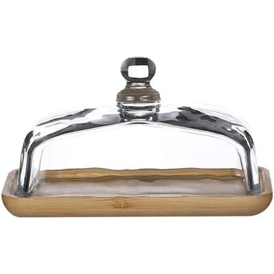 Unbranded Wooden Butter Dish with Glass Lid, Keeps Butter Fresh, Cheese Box for Kitchen St Unbranded Wooden Butter Dish with Glass Lid, Keeps Butter Fresh, Cheese Box for Kitchen St