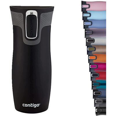Contigo West Loop Autoseal Travel Mug, Stainless Steel Thermal Vacuum Flask, Lea Contigo West Loop Autoseal Travel Mug, Stainless Steel Thermal Vacuum Flask, Lea