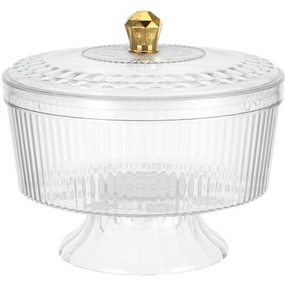 Unbranded Clear Footed Snack Bowl with Lid Decorative Fruit Bowl for Kitchen Unbranded Clear Footed Snack Bowl with Lid Decorative Fruit Bowl for Kitchen
