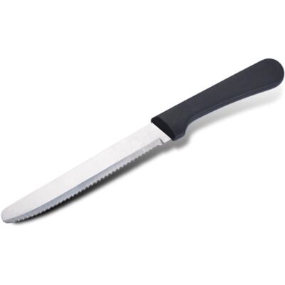 YILANJIN 6 Piece Steak Knives Set, Stainless Steel Serrated Knives, Round Head D YILANJIN 6 Piece Steak Knives Set, Stainless Steel Serrated Knives, Round Head D