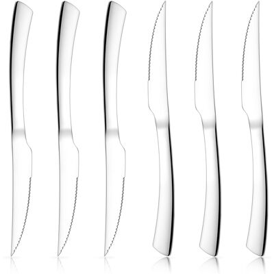 Herogo Steak Knives Set of 6, Stainless Steel Steak Knife Set with Sharp Serrate Herogo Steak Knives Set of 6, Stainless Steel Steak Knife Set with Sharp Serrate