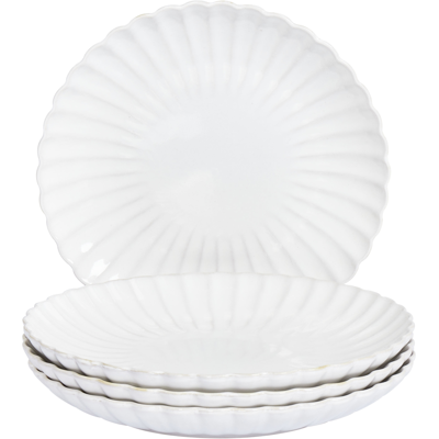 Beliani Nettle, Plates, White - Dinner Plates Beliani Nettle, Plates, White - Dinner Plates