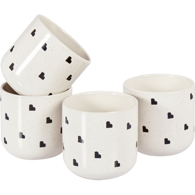 Beliani Annise Ceramic Mug - Heart Pattern - 320ml - Cup Set Beliani Annise Ceramic Mug - Heart Pattern - 320ml - Cup Set
