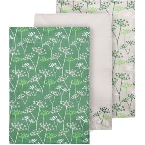 Premier Housewares Set of 3 Floral Cotton Tea Towels - Tea Towels Premier Housewares Set of 3 Floral Cotton Tea Towels - Tea Towels