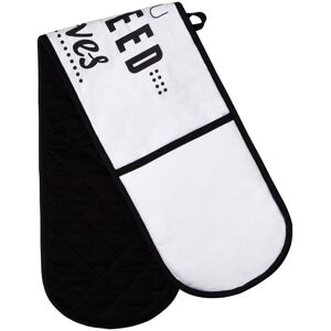 Premier Housewares Pun and Games Double Oven Glove - White & Black Premier Housewares Pun and Games Double Oven Glove - White & Black