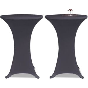 VidaXL 2 pcs Stretch Tablecloth Dining Kitchen Table Cover Protector 70 cm Anthracite VidaXL 2 pcs Stretch Tablecloth Dining Kitchen Table Cover Protector 70 cm Anthracite