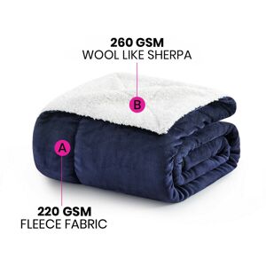 Imperial Rooms (Navy Blue, 130x150 cm) Soft Sherpa Throw Blanket for Sofa Bed Warm Fleece Imperial Rooms (Navy Blue, 130x150 cm) Soft Sherpa Throw Blanket for Sofa Bed Warm Fleece