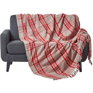 Homescapes (Grey & Red, 225 x 255 cm) Tartan Check Sofa and Bed Throw Homescapes (Grey & Red, 225 x 255 cm) Tartan Check Sofa and Bed Throw