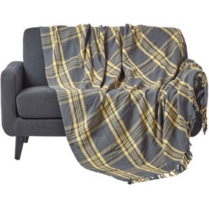 Homescapes Grey & Yellow Tartan Throw - Sofa & Bed Accessory Homescapes Grey & Yellow Tartan Throw - Sofa & Bed Accessory