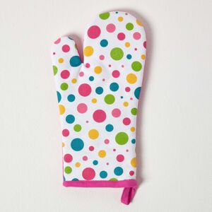 Homescapes Multi Colour Polka Dot Cotton Oven Glove - Oven Glove Homescapes Multi Colour Polka Dot Cotton Oven Glove - Oven Glove