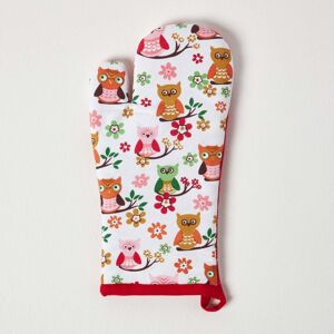 Homescapes Red Owls Cotton Oven Glove Homescapes Red Owls Cotton Oven Glove