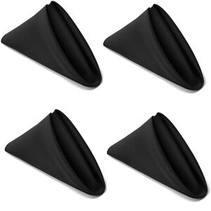 Gr8 Home (Black) Set Of 4 Polyester Square Napkins Table Cloth Gr8 Home (Black) Set Of 4 Polyester Square Napkins Table Cloth
