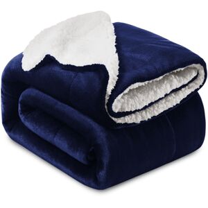 FeelGood Bedding (NAVY BLUE, DOUBLE) SHERPA FLEECE BLANKETS SOFT WARM REVERSIBLE PLUSH THROW THIC FeelGood Bedding (NAVY BLUE, DOUBLE) SHERPA FLEECE BLANKETS SOFT WARM REVERSIBLE PLUSH THROW THIC