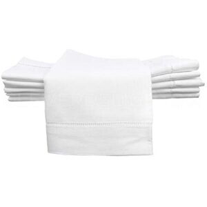 CleverDelights 20" White Hemstitch Dinner Napkins - 12 Pack - 55/45 Linen Cotton CleverDelights 20" White Hemstitch Dinner Napkins - 12 Pack - 55/45 Linen Cotton