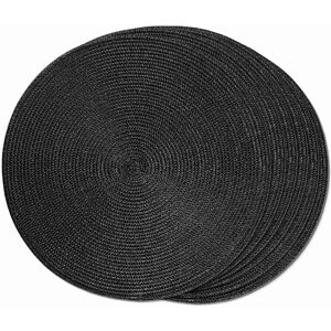 Tlily Round Braided Placemats 6 Table Mats for Dining Tables Woven Washable Non- Place Tlily Round Braided Placemats 6 Table Mats for Dining Tables Woven Washable Non- Place