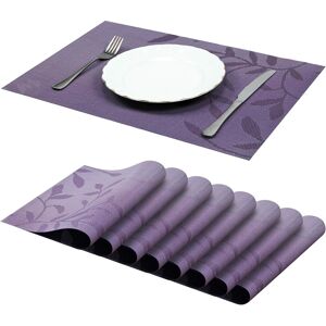 Tianfu Set of 8 Washable PVC Heat Resistant Non-Slip Placemats for Dining Table Purple Tianfu Set of 8 Washable PVC Heat Resistant Non-Slip Placemats for Dining Table Purple