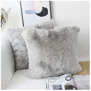 OYIMUA Set of 2 50 x 50cm Faux Fur Fluffy Cushion Covers Soft Throw Pillow Case 20x20 G OYIMUA Set of 2 50 x 50cm Faux Fur Fluffy Cushion Covers Soft Throw Pillow Case 20x20 G