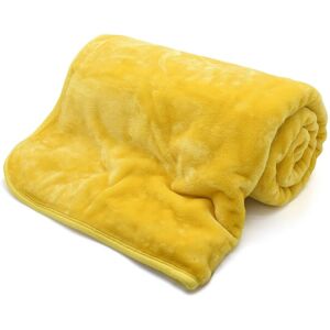 Bluemoon Bedding (Ochre Yellow, Double -150 x 200 cm) Luxury Faux Fur Large Mink Fleece Throw So Bluemoon Bedding (Ochre Yellow, Double -150 x 200 cm) Luxury Faux Fur Large Mink Fleece Throw So