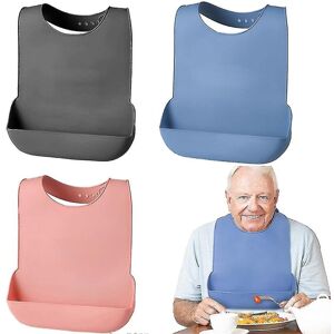 Unbranded Silicone Adult Bib Waterproof Clothing Protector Reusable Apron Mealtime Crumb C Unbranded Silicone Adult Bib Waterproof Clothing Protector Reusable Apron Mealtime Crumb C